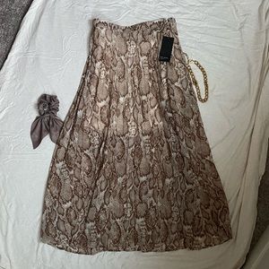 New with Tags Free Press Midi Skirt Snake Print
